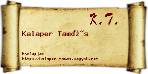 Kalaper Tamás névjegykártya