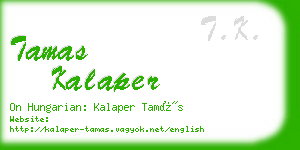 tamas kalaper business card